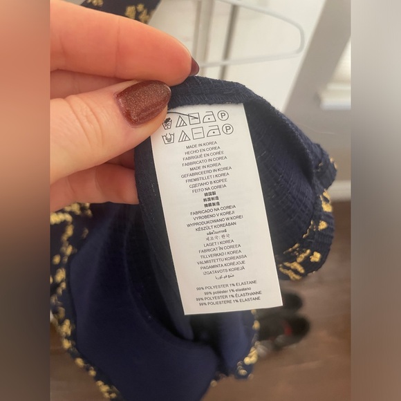 MICHAEL Michael Kors Cold Shoulder Top - Navy and Gold - Picture 5 of 9